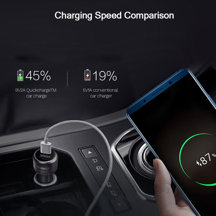Original Huawei CP31 18W Max Dual USB Port Fast Charging Car Charger (Grey)