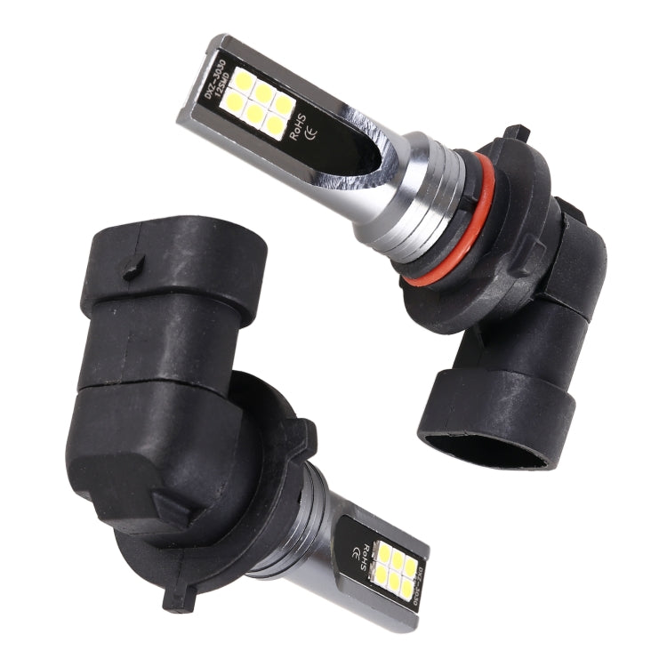 2 PCS 9006 DC12V-24V / 12W / 3000K / 800LM 12LEDs SMD-3030 Car LED Fog Light, 9006 (White Light), 9006