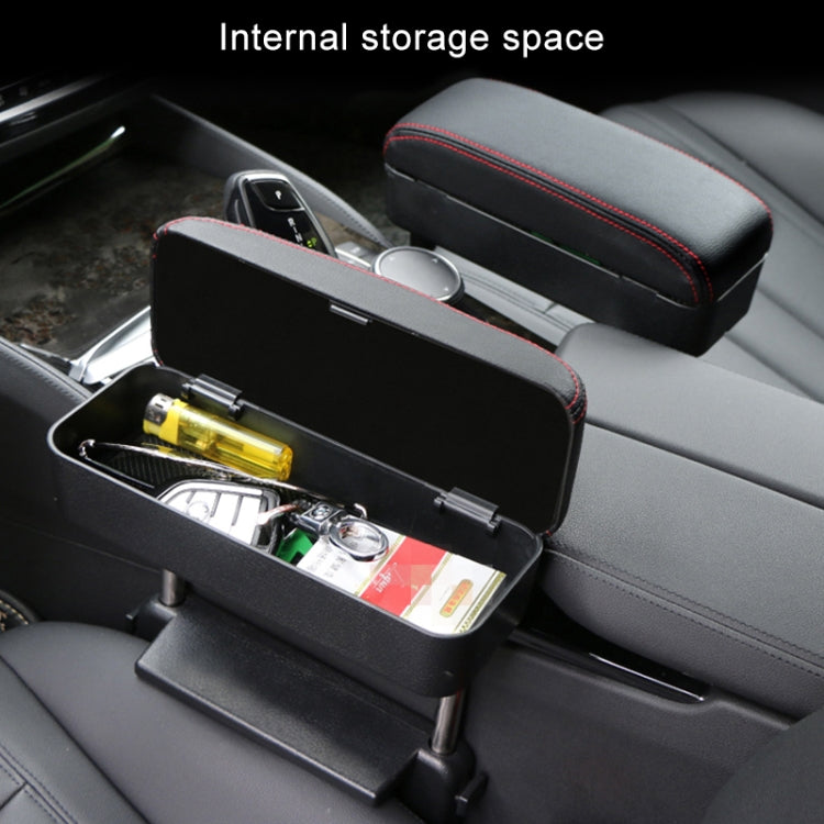 2 PCS Universal Car Wireless Qi Standard Charger PU Leather Wrapped Armrest Box Cushion Car Armrest Box Mat with Storage Box, 2pcs(Black Red), 2pcs(Black White), 2pcs(Grey), 2pcs(Beige), 2pcs(Brown)