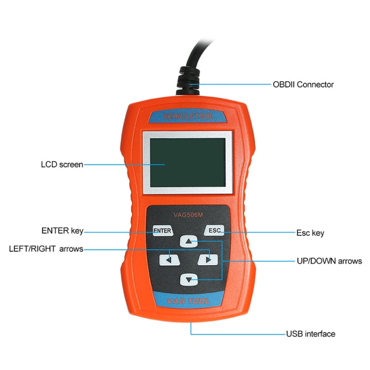 VAG506M Car Mini Code Reader OBD2 Fault Detector Diagnostic Tool, Nordic Version, VAG506M, Nordic Version