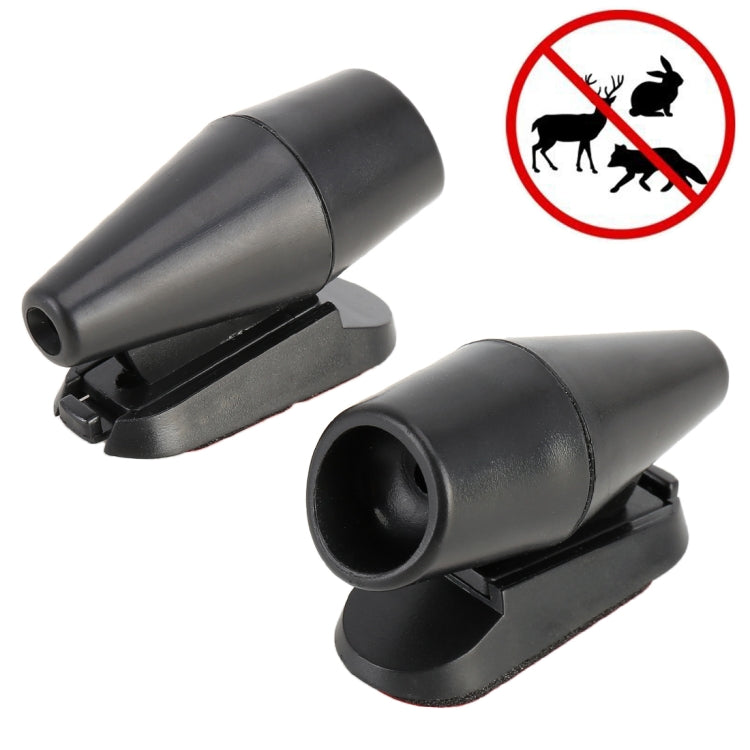 Pair Car ABS Deer Alert Sound Alarm Ultrasonic Wind Power Animal Repeller, Wind Power Animal Repeller (Black Silver), Wind Power Animal Repeller (Black)