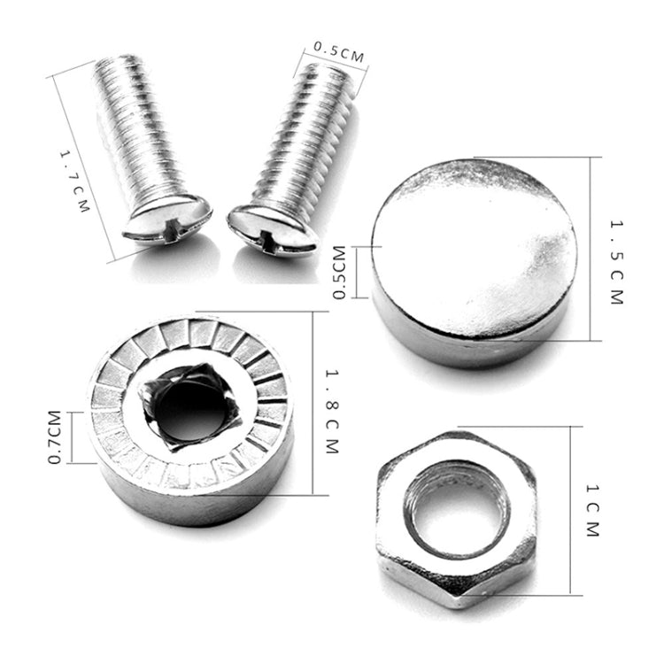 10 Sets Anti-theft Screws Car License Plate Bolts Frame Screws, 10 Sets