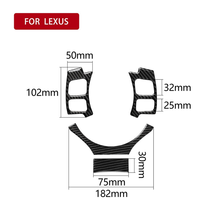 4 in 1 Car Carbon Fiber Steering Wheel Button Decorative Sticker for Lexus IS250 NX200 200t 300h, Left and Right Drive Universal, For Lexus IS250 NX200 200t 300h