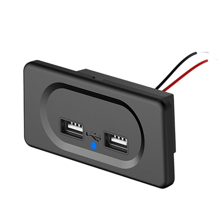 4.8A Short Cable RV Bus Modified Car Charger Dual USB Charger
