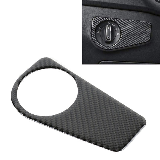 Car Carbon Fiber Headlight Switch Panel Decorative Sticker for Volkswagen Tiguan L 2019-2021, Low Configuration, Headlight Switch, Low Configuration