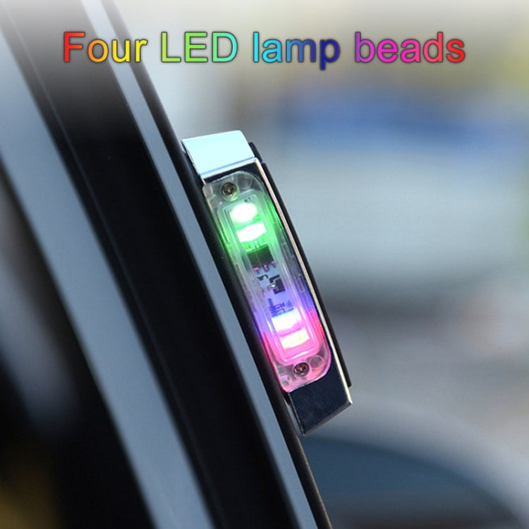 2 PCS Car LED Door Warning Lights Anti-collision Door Opening Lamp Flashing Lights, Door Warning Lights (Silver)