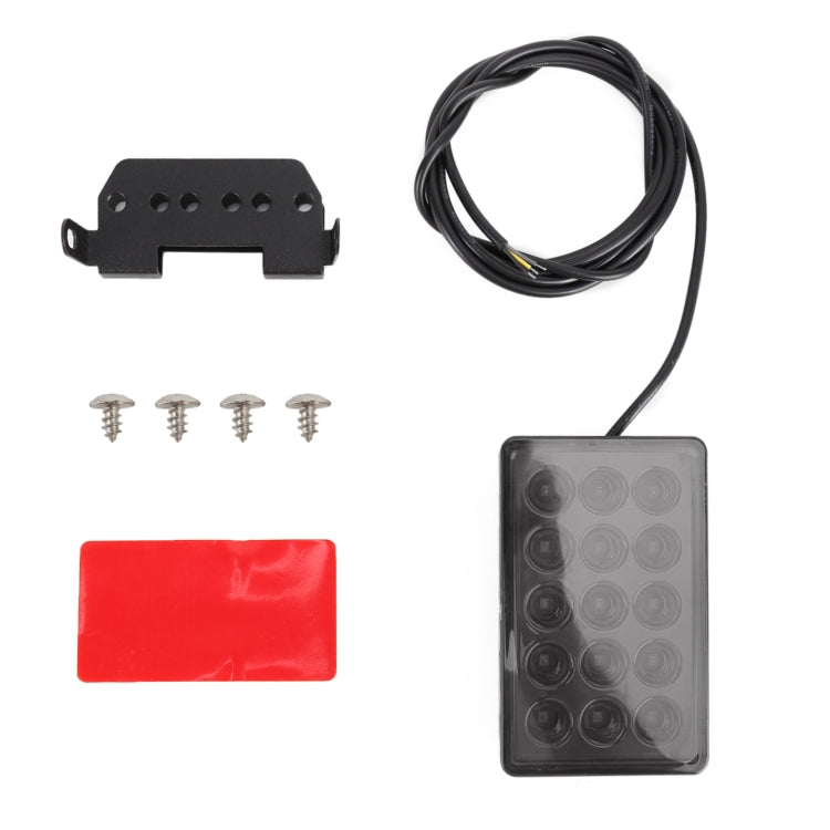 DC12V 1W Car Square Highlight Brake Lights Reversing Light with 15LEDs SMD-3528, Square (Black), Square (Red), Square (Transparent)