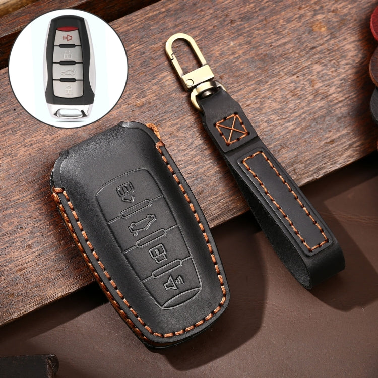 Hallmo Car Cowhide Leather Key Protective Cover Key Case for Haval H6, For Haval H6