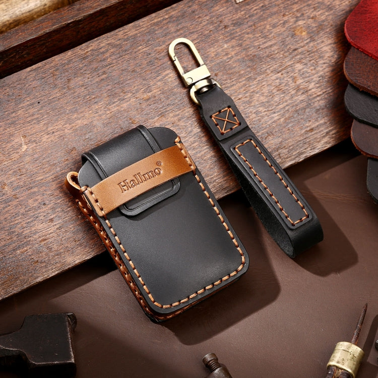 Hallmo Car Cowhide Leather Key Protective Cover Key Case for New Volvo, For New Volvo