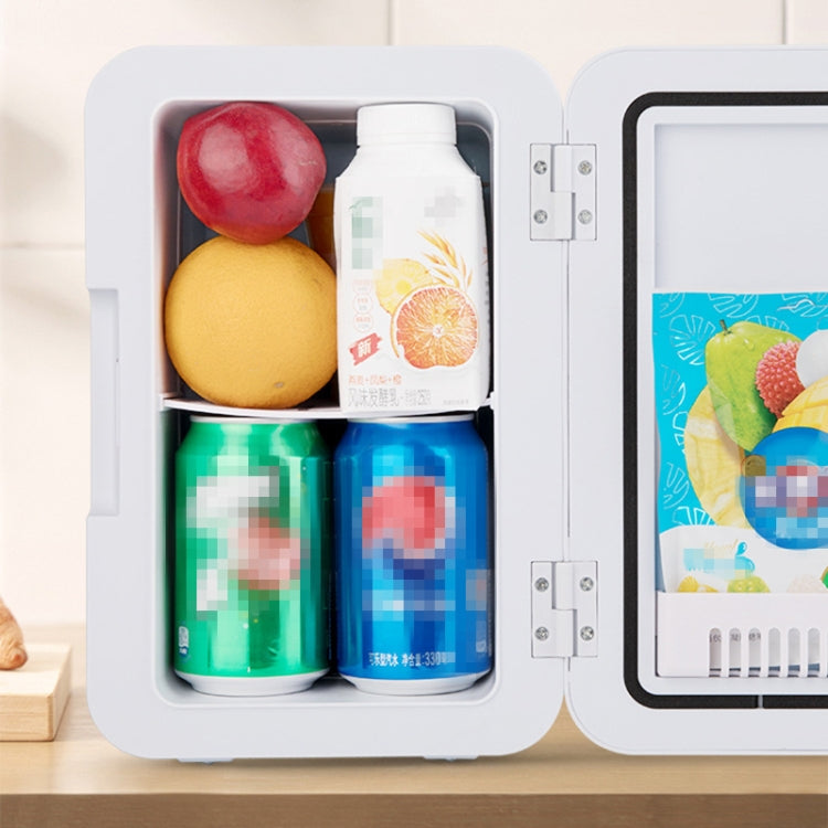 8L 37-48W Tempered Glass Panel Car / Home Mini Refrigerator US Plug, 8L US Plug(Gold), 8L US Plug(Silver)