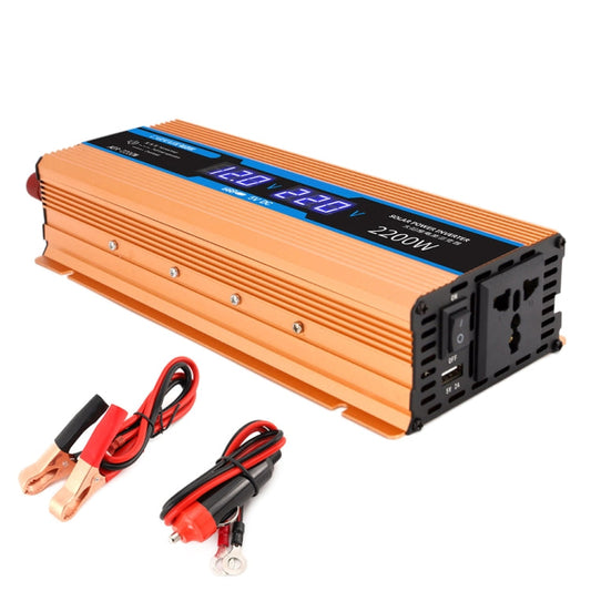 Carmaer 12V to 220V 2200W Car Multi-function Double Digital Display Inverter Household Power Converter, 12V to 220V 2200W