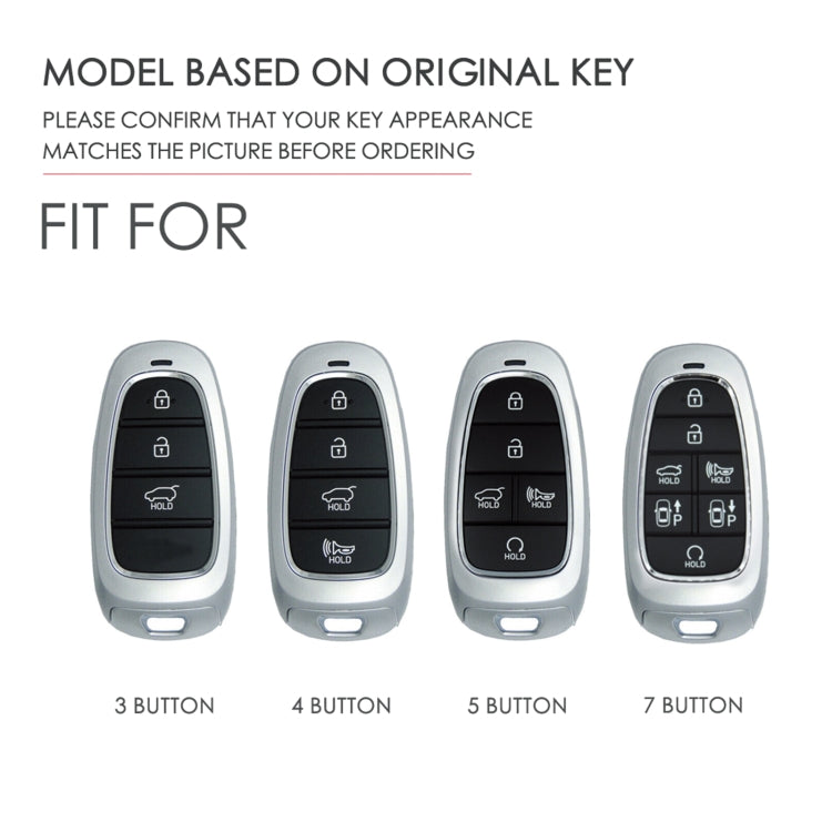 Hallmo Car Cowhide Leather Key Protective Cover Key Case for Hyundai 7-button
