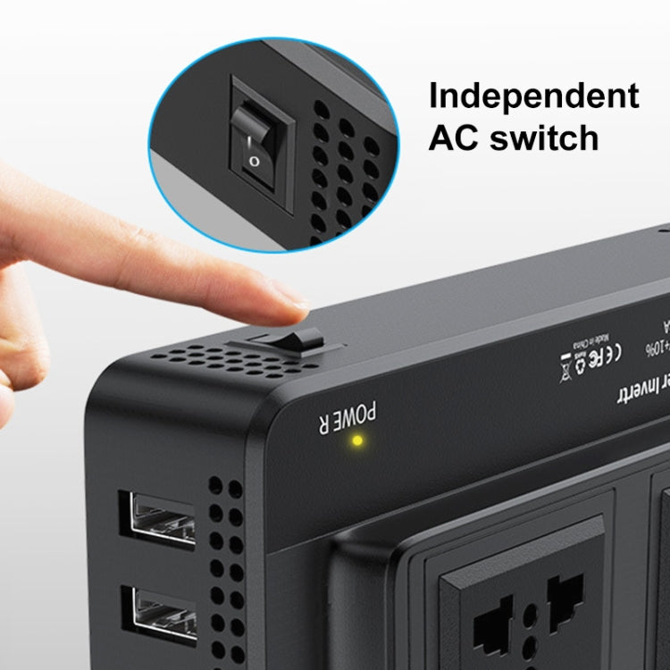DC12V 200W AC220V Car Smart Multi-functional Digital Display Inverter, EU Plug, EU Plug