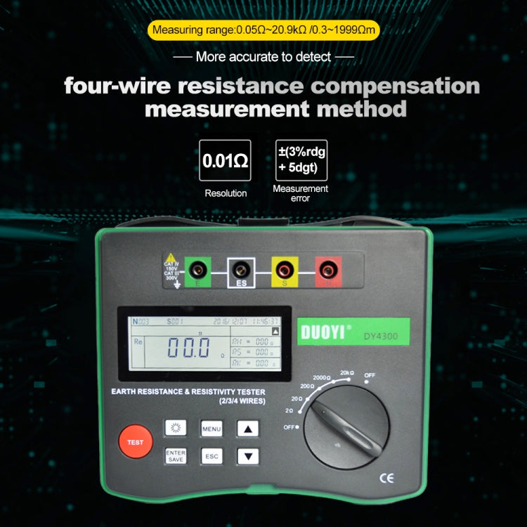 DUOYI DY4300 Higher Accuracy Digital Ground Resistance Tester, DY4300