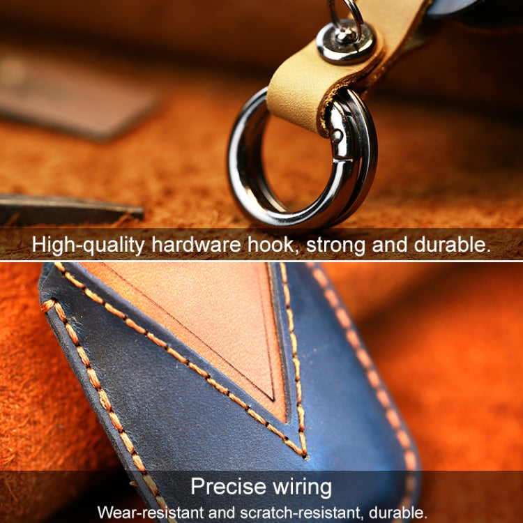 For Ford Car Cowhide Leather Key Protective Cover Key Case, Three Keys Version, For Ford, Three Keys Version