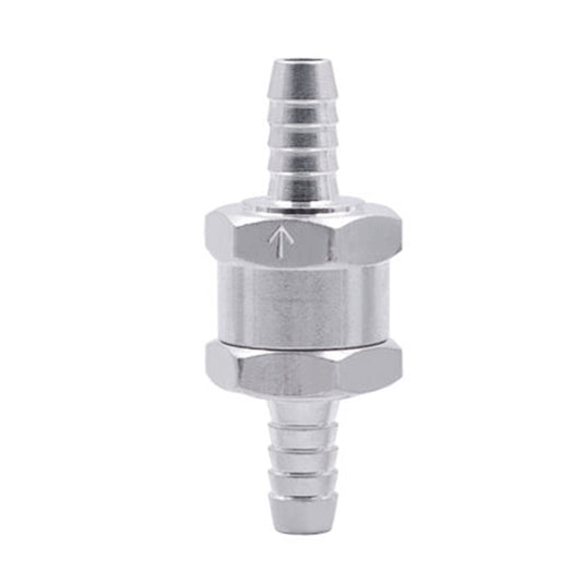 Car 8mm Aluminium Alloy Fuel Petrol One Way Non Return Check Valve, 8mm Silver