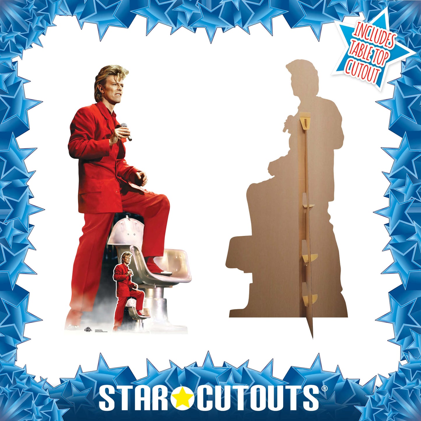 CS1004 David Bowie Height 176cm Lifesize Cardboard Cut Out With Mini
