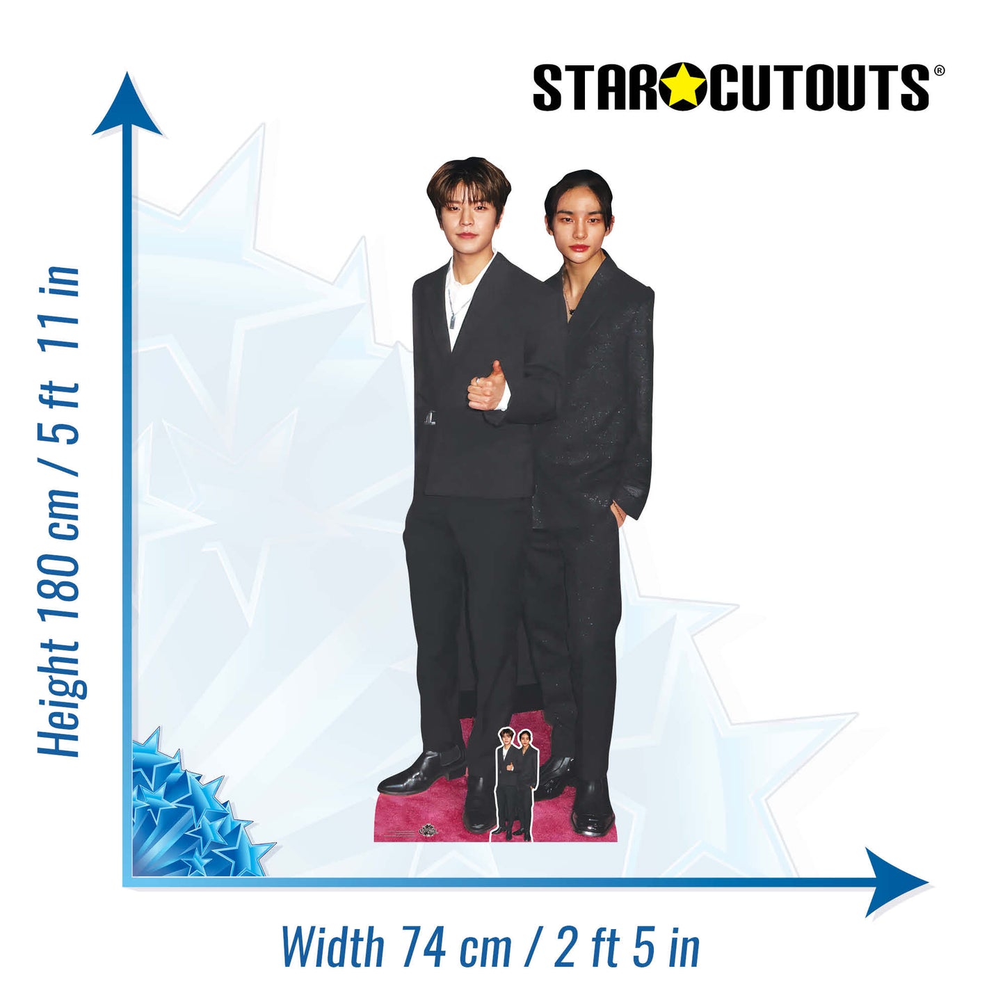 CS1127 Seungmin and Hyunjin Height 180cm Cardboard Cutout with Mini