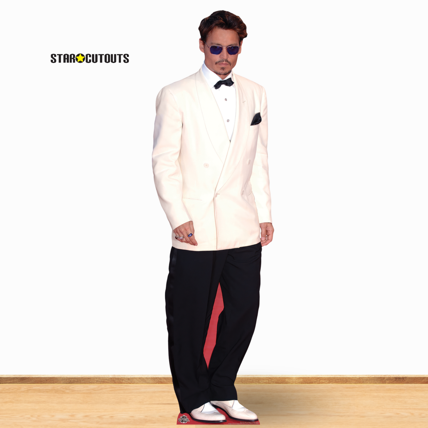 CS1153 Johnny  Depp White Jacket Height 183cm Lifesize Cardboard Cut Out With Mini