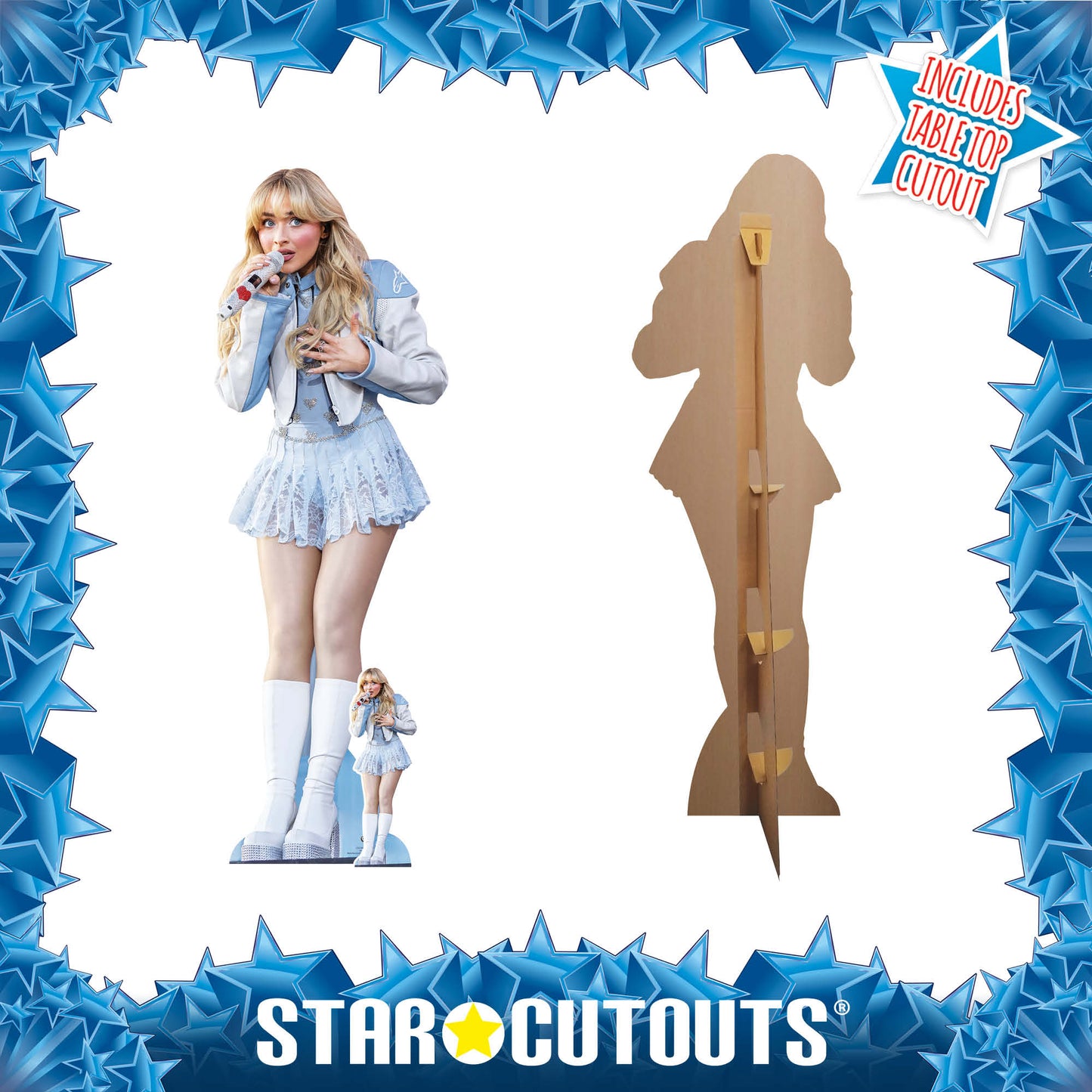 CS1159 Sabrina Carpenter on Stage Height 159cm Lifesize Cardboard Cut Out With Mini