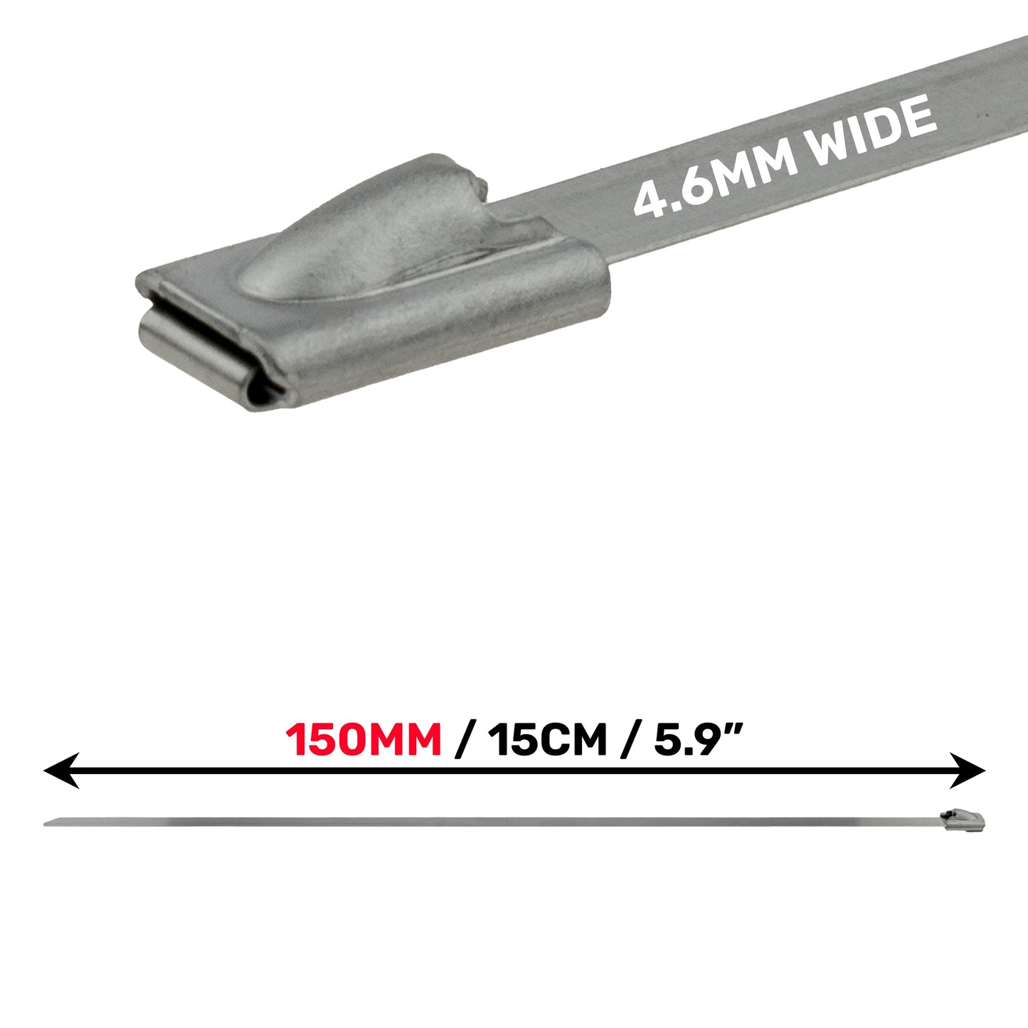 Stainless Steel Cable Ties 4.6mm x 150mm Stainless Steel Fitting Cable Tie Pack
