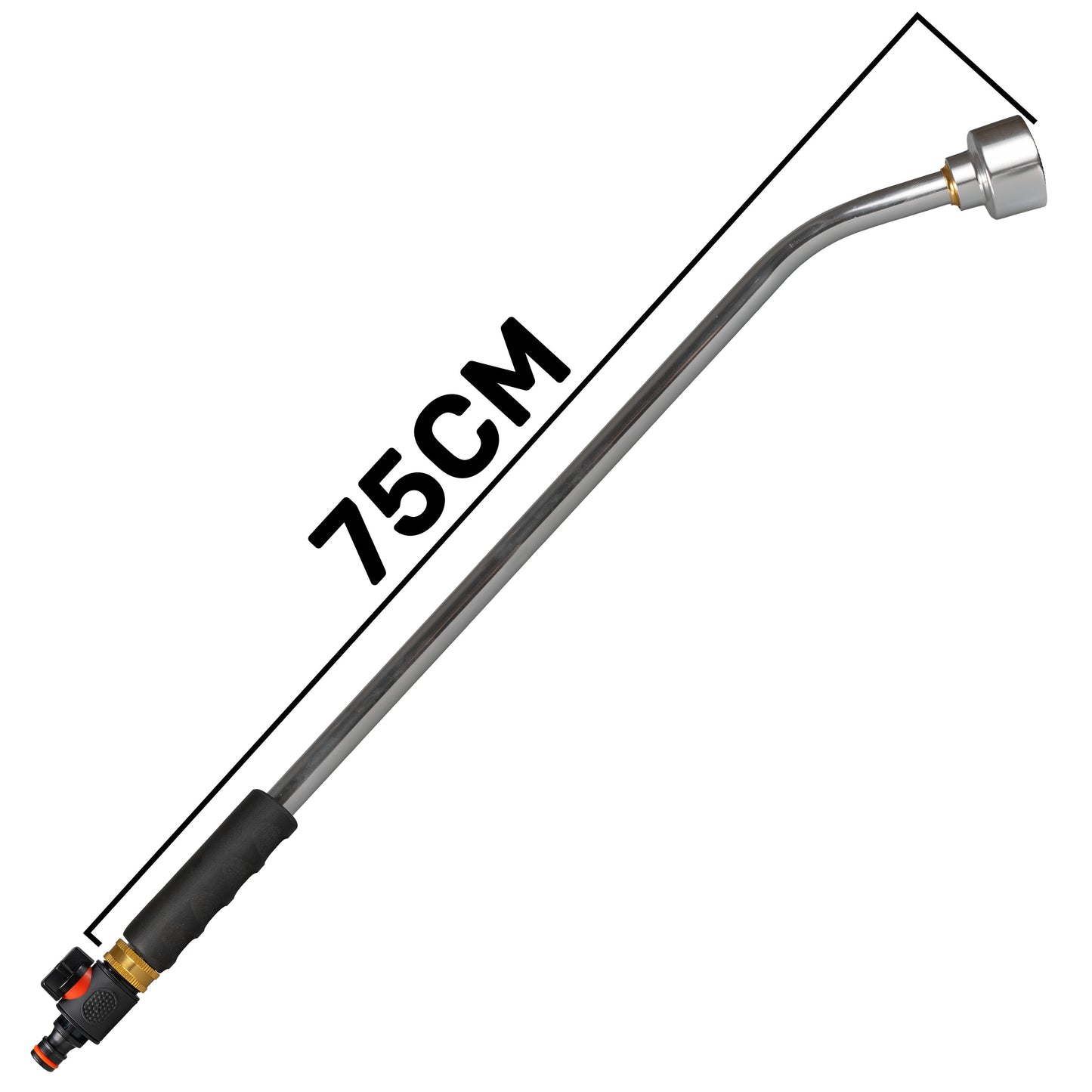 75cm Garden Watering Lance with Quick Connect Valve (Black)