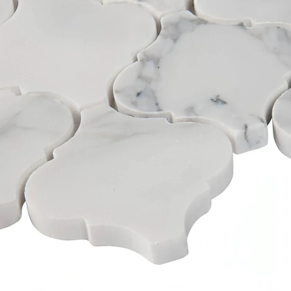 Calacatta Arabesque Marble Mosaic Tiles