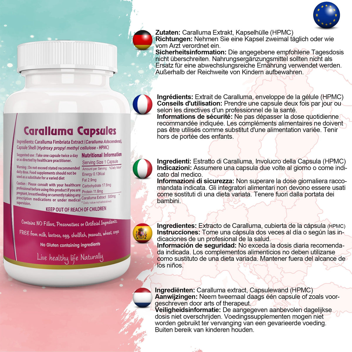 Ayushya Caralluma Fimbriata Capsules (Famine Food) Appetite Balance Support - Vegan, Gluten Free, Non-GMO, 60 Capsules