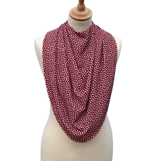 Pashmina scarf style clothing protector - Burgundy Dot