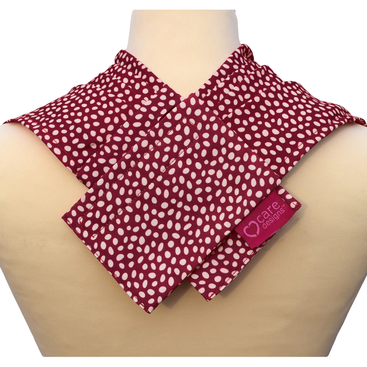 Pashmina scarf style clothing protector - Burgundy Dot