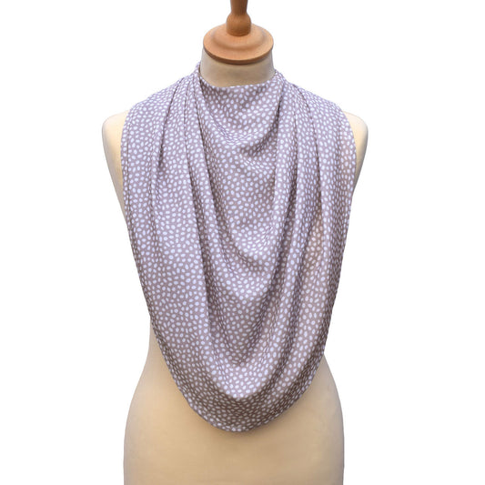 Pashmina scarf style clothing protector - Grey Dot