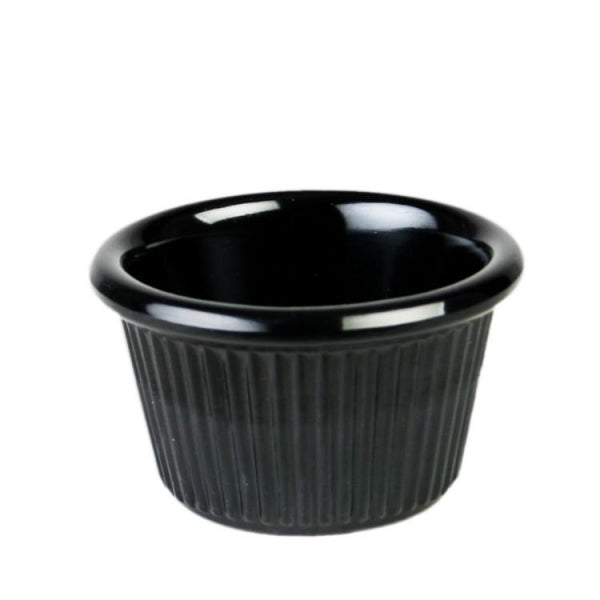 Fluted Melamine Black Ramekin 60ml - Pack Of 12