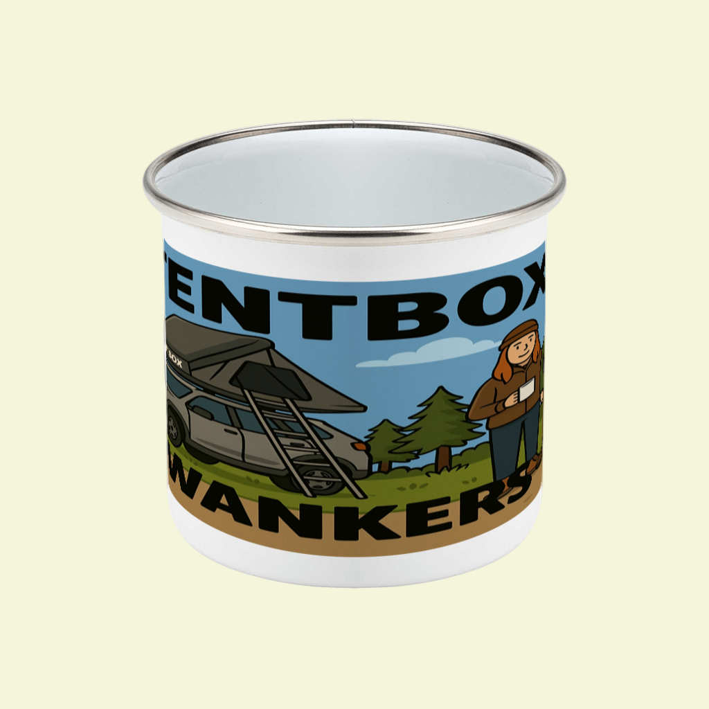 Tentbox Wankers – 12oz Enamel Camping Mug