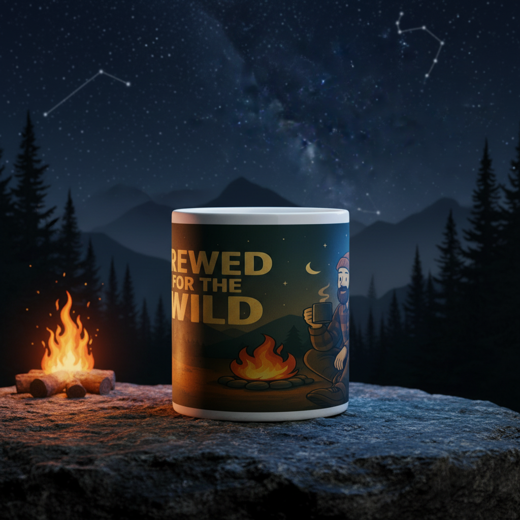 Brewed for the Wild Night – 11oz Ceramic Hiking Mug