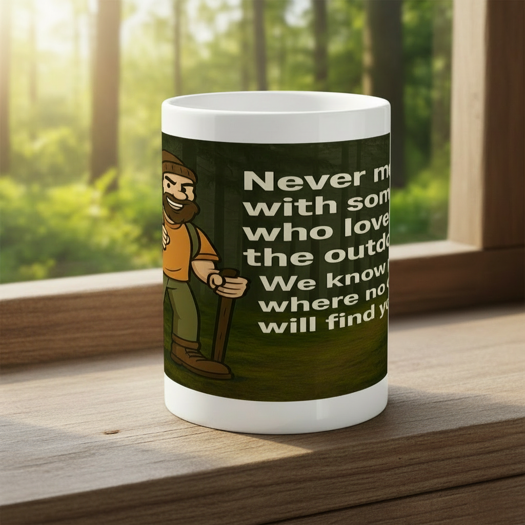 Never Mess With an Outdoors Lover – 15oz Ceramic Hiking Mug