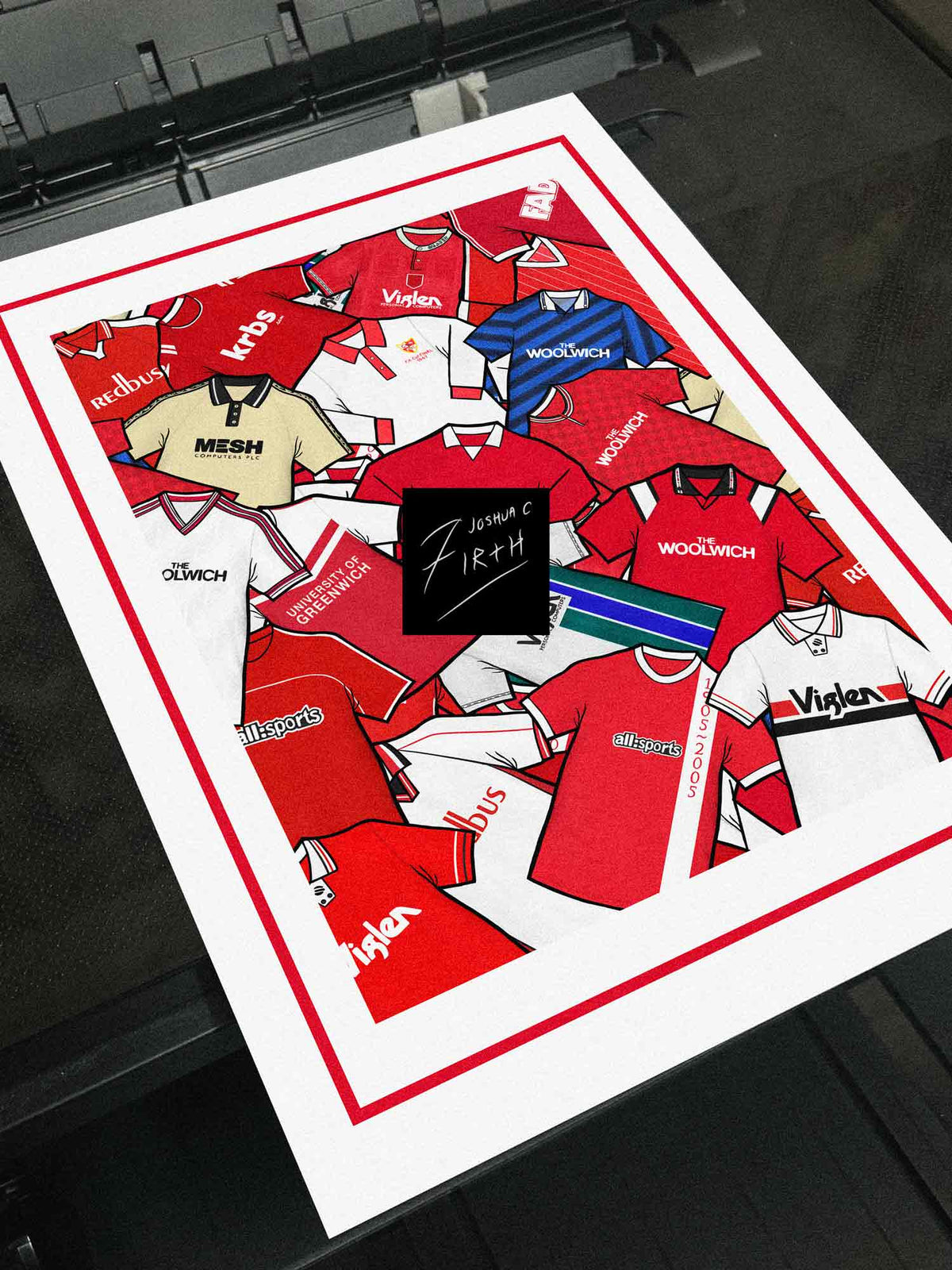 Charlton Kit Collage Retro Shirts Football Print