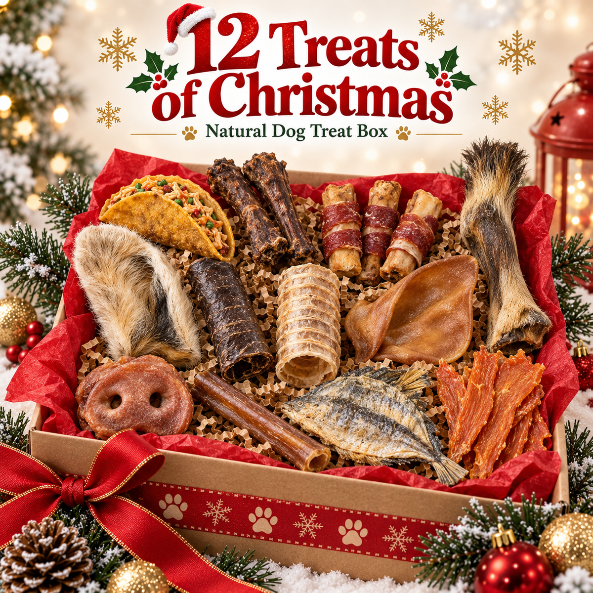 12 Treats of Christmas Dog Treat Box