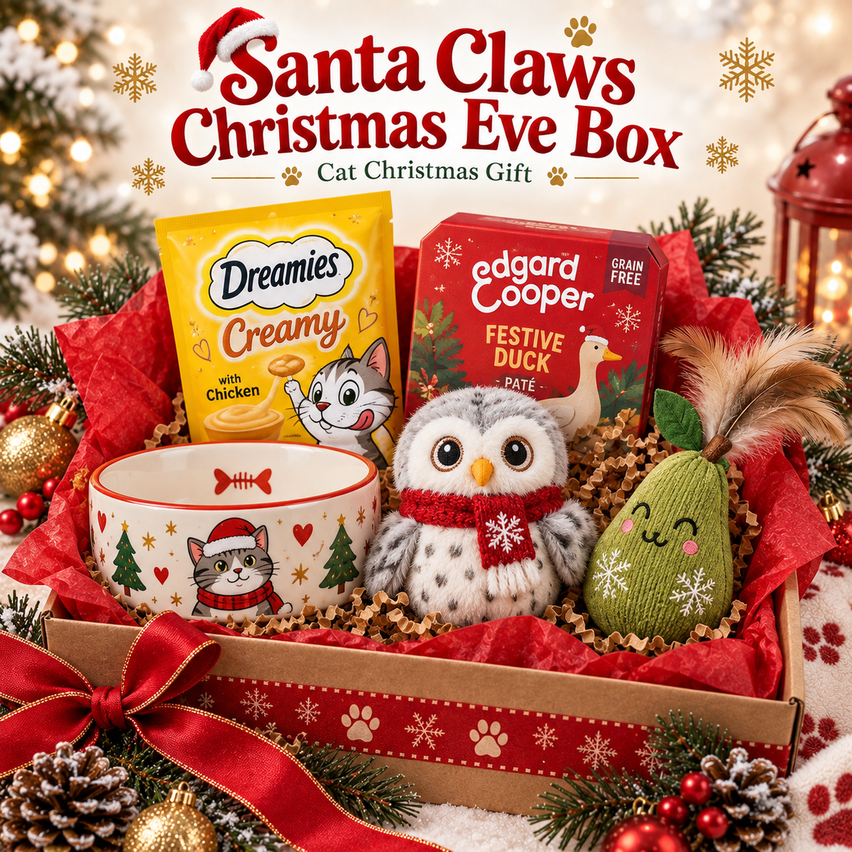 Santa Claws Christmas Eve Box for Cats