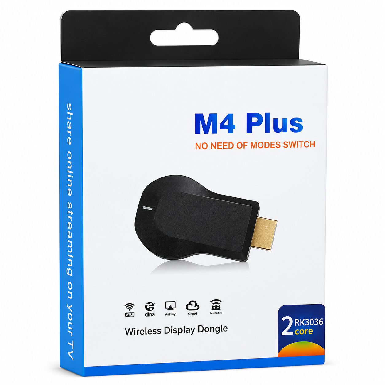 M4 Plus Wireless WiFi Display Dongle Receiver Airplay Miracast DLNA 1080P HDMI TV Stick for iPhone, Samsung, and other Android Smartphones