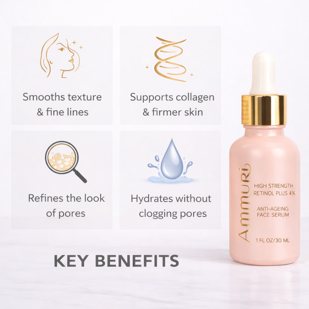 Ammuri Retinol 4% Serum – High Strength Anti-Ageing & Dark Spot Treatment | 30ml