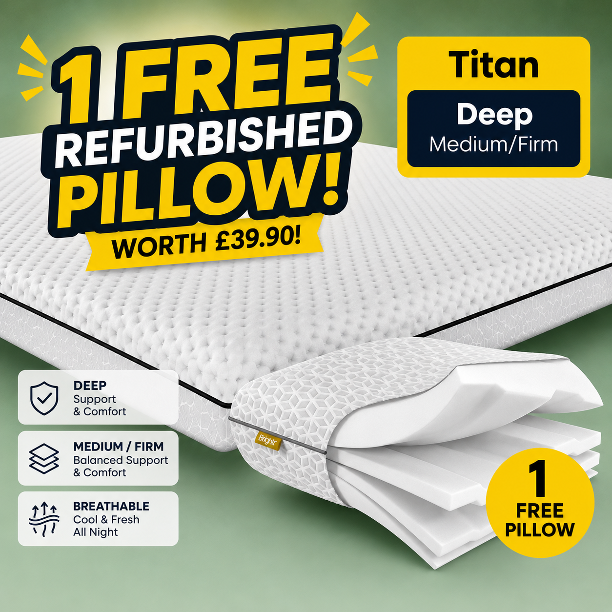 Brightr®  Titan Mattress Topper Refurbished