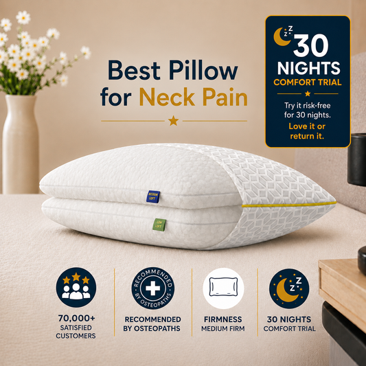 Brightr® Luna Adjustable Memory Foam pillow for neck & shoulder pains