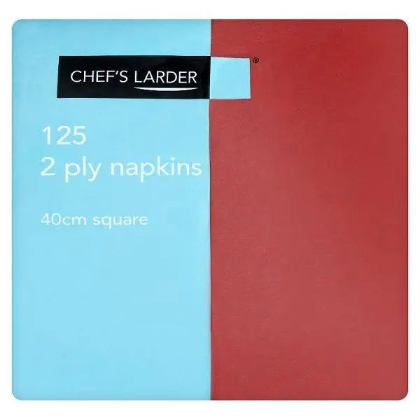 Chefs Larder 125 2 Ply Burgundy Napkins 40cm Square - Sets of 125