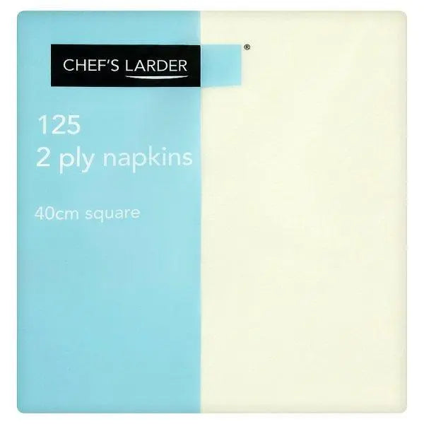 Chefs Larder 125 2 Ply Cream Napkins 40cm Square - Sets of 125