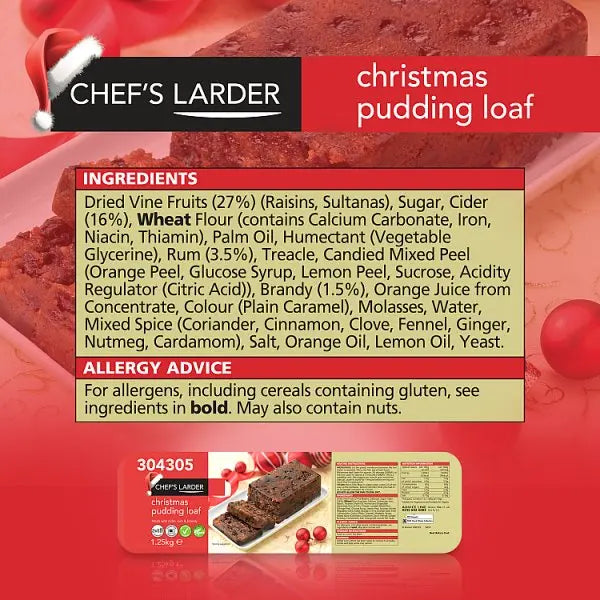 Chef's Larder Christmas Pudding Loaf 1.25kg