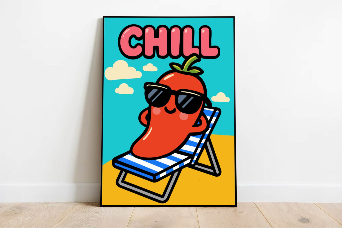 CHILL Cartoon Pepper Print