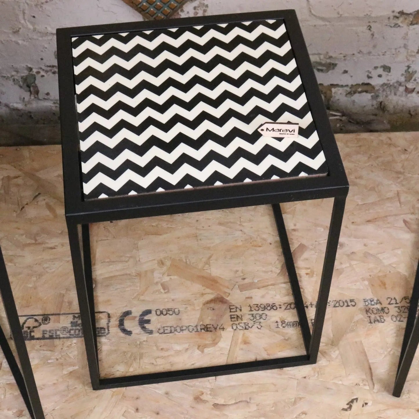 Chinta Modern Black Square Nesting Side Tables