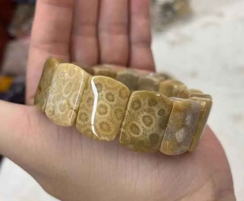 Natural Chrysanthemum Beads Gemstone Bracelet, Bangle For Women For Men,