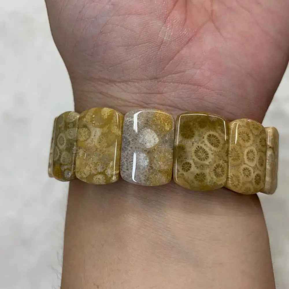 Natural Chrysanthemum Beads Gemstone Bracelet, Bangle For Women For Men,