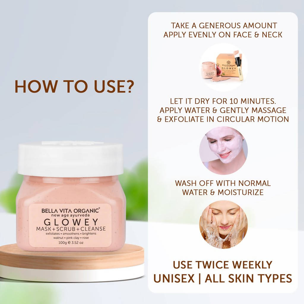 Bella Vita Organic New Age Ayurveda Glowey Mask + Scrub + Cleanse